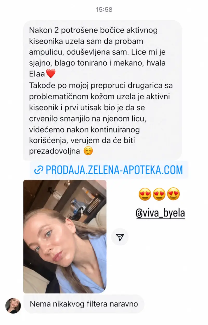 Aktivni kiseonik 150 ml – iskustvo korisnika za lice i kožu