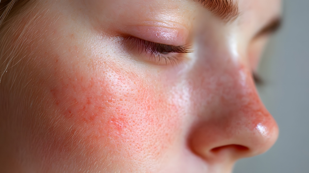 Crvenilo na licu žene izbliza